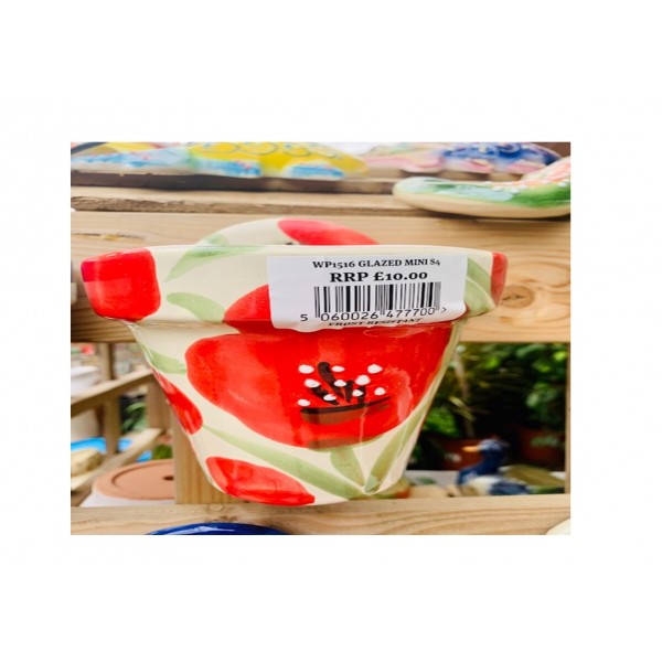 Glazed Mini Poppy Wall Planter