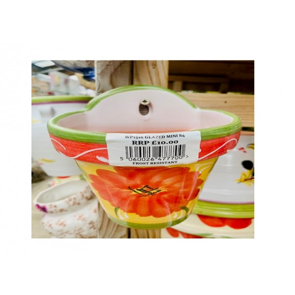 Glazed Mini Flower Wall Pot 