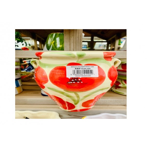 Glazed Poppy Wall Urn