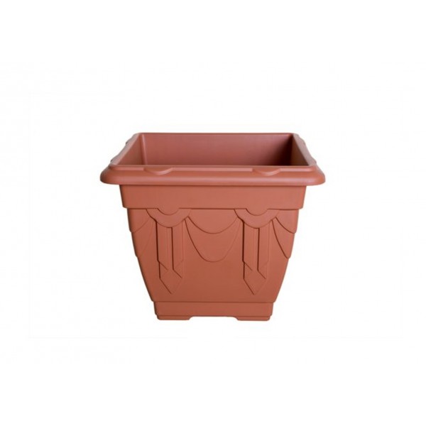 Plastic Venetian Square Planter Terrecotta 22cm 