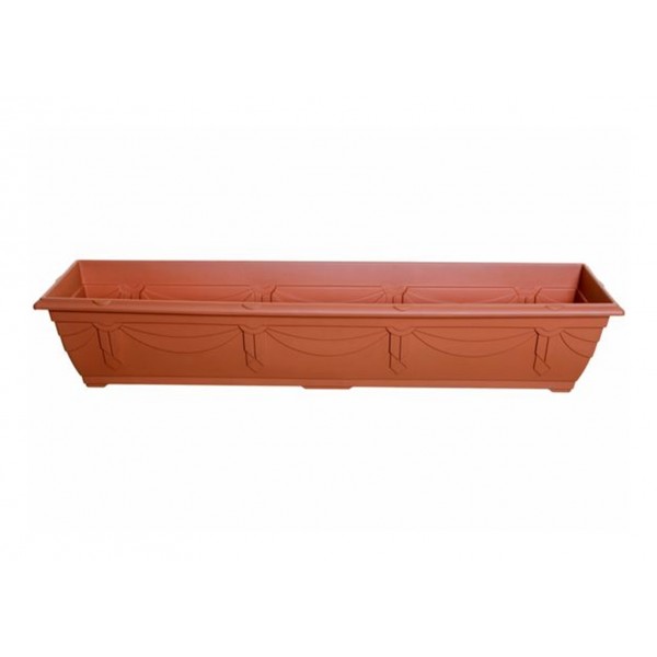 Plastic Venetian Window Box Terrecotta 90cm