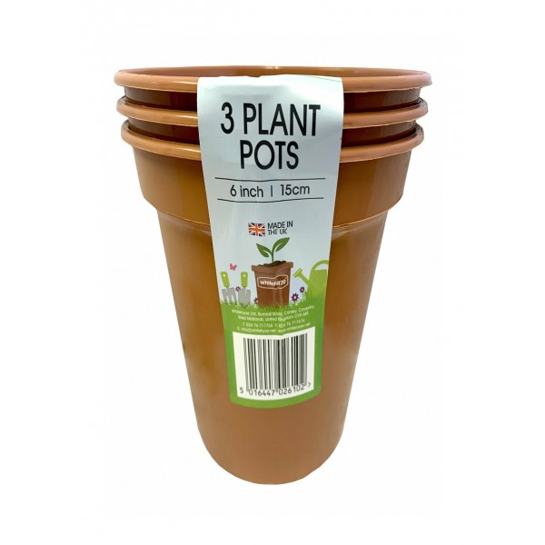 Plastic pot - (6") 15cm  - x3