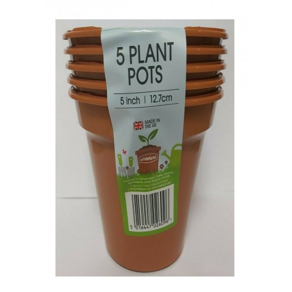 Plastic pot - (5") 12.7cm - x5